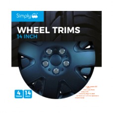14 Inch Black Prime Wheel Trim Set